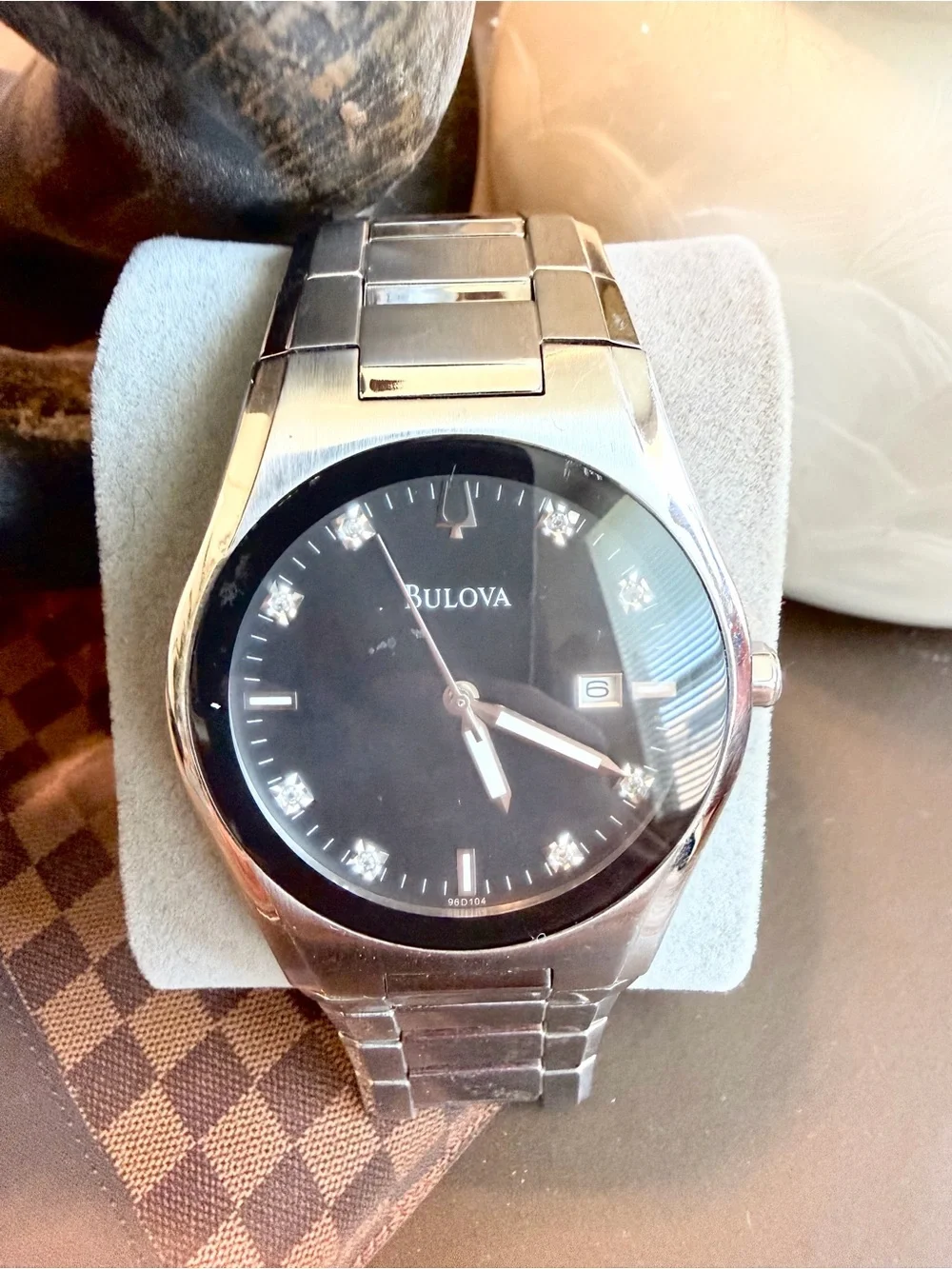 Bulova Men’s Stainless Steel Black Dial Dress Watch